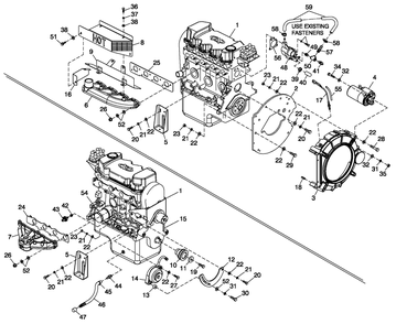 Ev Engcomprt 3600 Rpm Diagram and Parts List for QT02516GVSN (4419095 - 4525946)(2006) Generac Generator