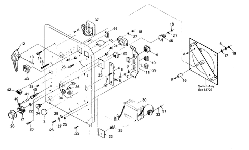 Control Panel Diagram and Parts List for 8301-1  Generac Welder