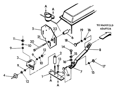 Dashpot And Governor Mounting Plate Diagram and Parts List for 9300-3  Generac Generator