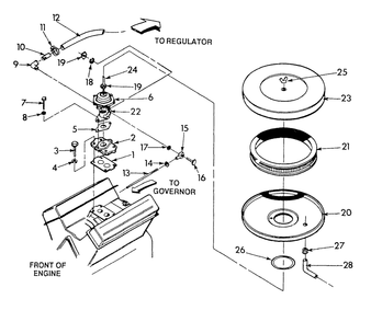Natural Gas Carburetor Diagram and Parts List for 9303-3  Generac Generator