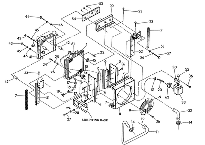 Radiator Diagram and Parts List for 9575-1  Generac Generator