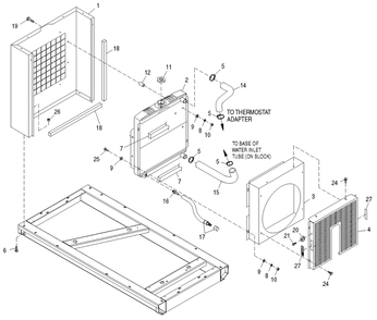 Radiator Diagram and Parts List for 0050280 (3960659)(2004) Generac Generator