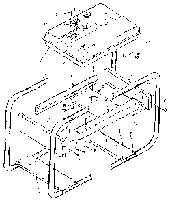 Cradle Assembly Diagram and Parts List for 9158-0  Generac Generator