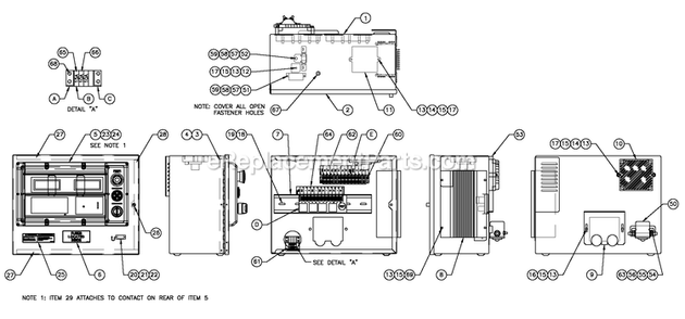 Battery Charger H-Panel 10a12v Diagram and Parts List for QT08054JNSNA (6130357)(2010) Generac Generator
