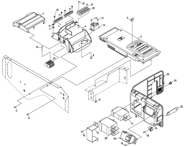 Control Panel Diagram and Parts List for 0059191 (6685551 - 6956331)(2012) Generac Generator