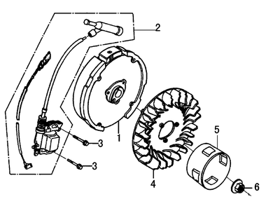 Flywheel Diagram and Parts List for 0064120 (7542837 - 8201908)(2013) Generac Generator
