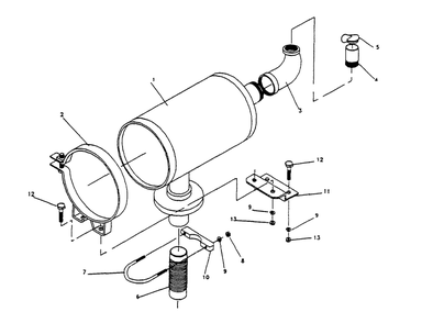 Muffler Diagram and Parts List for 0611-1  Generac Generator