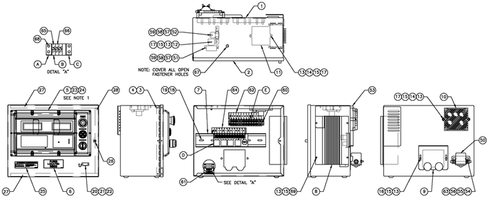 Battery Charger H-Panel 10a 12v Diagram and Parts List for QT05554AVNNA (5667087 - 5693557)(2009) Generac Generator