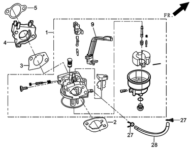 Carburetor Diagram and Parts List for 0059395 (7008470E - 7479864E)(2016) Generac Generator