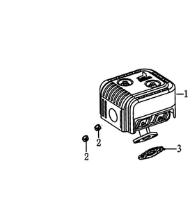 Muffler Diagram and Parts List for 006412-0  Generac Pressure Washer