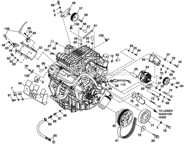 Engine Common Parts 4.2l G3 Diagram and Parts List for ST03542GNAN (4950838)(2008) Generac Generator