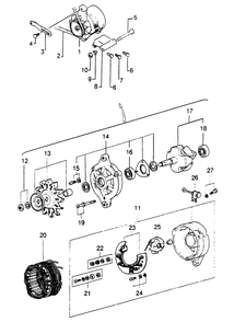 Engine Dc Alternator Diagram and Parts List for 1009-C  Generac Welder