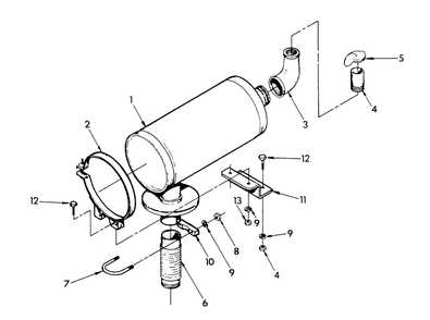 Exhaust Muffler Diagram and Parts List for 9112-6  Generac Generator