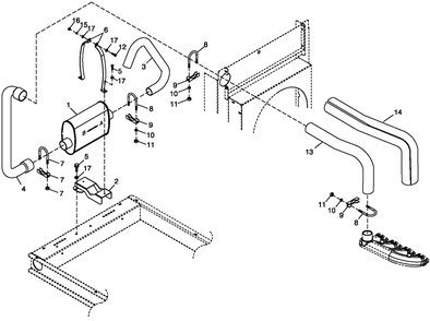 Exhaust System 1.6l C1 Diagram and Parts List for ST02016ANAN (4661517 - 4690840)(2007) Generac Generator