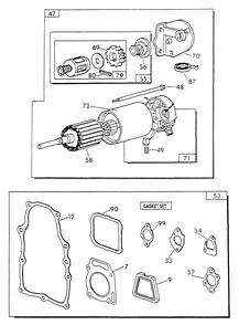 Engine Common Parts 1 Diagram and Parts List for 9735-2  Generac Generator