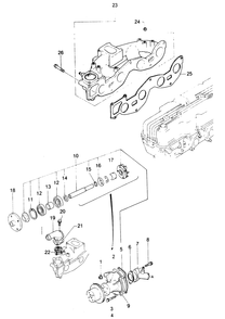 Intake Manifold And Water Pump Diagram and Parts List for 8451-0  Generac Welder