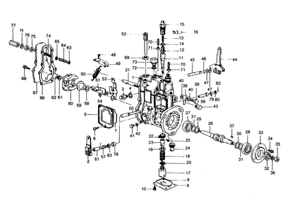 Fuel Injection Pump Diagram and Parts List for 1010-B  Generac Welder