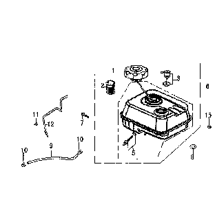 Fuel Tank Diagram and Parts List for 006602-0  Generac Pressure Washer