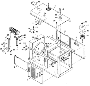 Compartment Exterior Parts Diagram and Parts List for 6962-4  Generac Welder