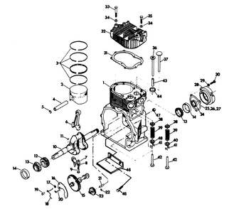 Engine Assembly Diagram and Parts List for 6318-1  Generac Generator