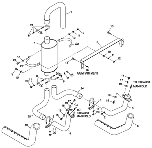 Ev Exh System 3.9l G8 Hsb Diagram and Parts List for 0051001 (1705V02780 - 3305V03353)(2005) Generac Generator