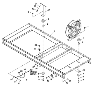 Mounting Base Diagram and Parts List for 0052220 (4342931 - 5326657)(2014) Generac Generator