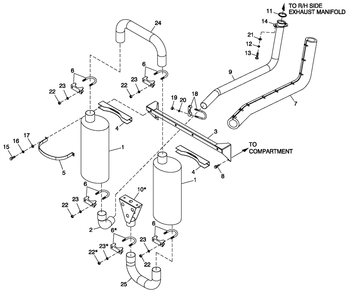 Muffler Exhaust Diagram and Parts List for ET04524ANSN (5632859 - 5781974)(2010) Generac Generator