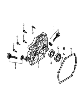 Crankcase Cover Diagram and Parts List for 006023-0  Generac Pressure Washer