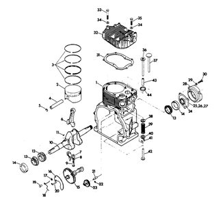 Engine Diagram and Parts List for 6206-0  Generac Generator