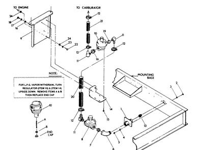 Natural Gas Regulator Or Lp Gas Vapor Withdrawal System Diagram and Parts List for 9303-0  Generac Generator