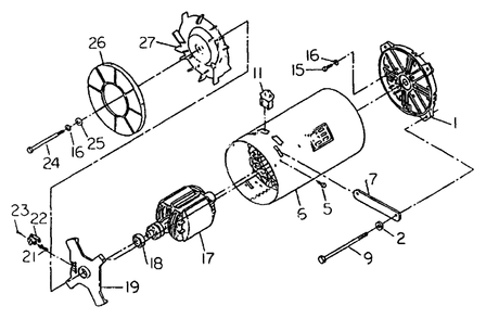 Ac Generator No. 70647 Diagram and Parts List for L2400 (8906-0)(8906-0) Generac Generator