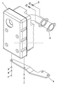 Ev Muffler 410 Side Out Diagram and Parts List for 0056960 (5142282 - 5269750)(2009) Generac Generator