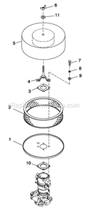 Air Cleaner 5.4l/6.8l Ford Diagram and Parts List for QT07068JVSN (4733294)(2007) Generac Generator