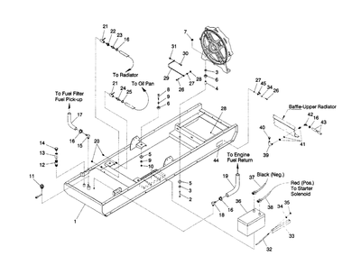 Mounting Base Diagram and Parts List for 4064-0  Generac Generator