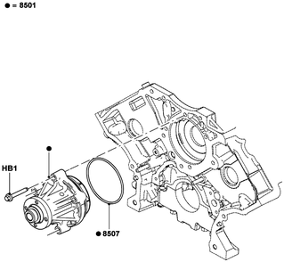 5.4l Gas Engine Water Pump Diagram and Parts List for QT08054ANSNA (5981037 - 5981038)(2010) Generac Generator