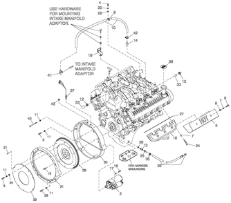 Engine Common Parts R/H 5.4l G/B Diagram and Parts List for QT08054AVSNA (5228684)(2008) Generac Generator