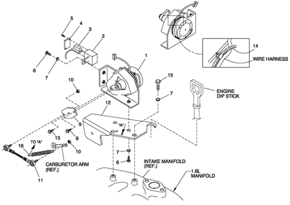 Governor Assembly Diagram and Parts List for 0053990 (4797358 - 4804754)(2007) Generac Generator