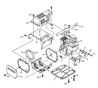 Engine Sheet Metal Dpg-2250 No. 61796 Diagram and Parts List for DPG2250 (8719-0)(8719-0) Generac Generator