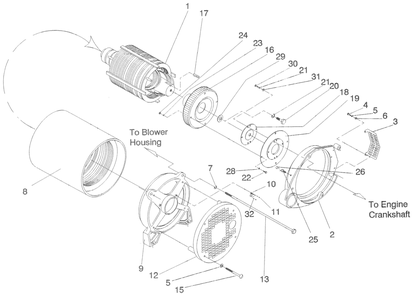 Part Location Diagram of A5336 Generac Blower Housing