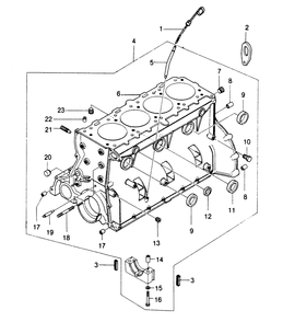 Cylinder Block Diagram and Parts List for 1009-A  Generac Welder