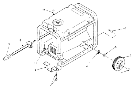 Wheel Kit Replacement Parts (10/95) Diagram and Parts List for 3W741B (9580-1)(9580-1) Generac Generator