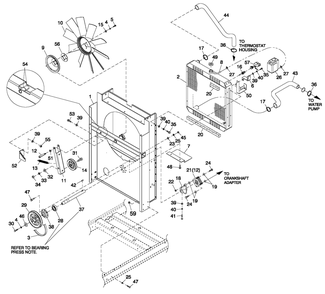 C2 Cooling System And Fan Drive Diagram and Parts List for ET04524ANSC (6091686 - 6940396)(2012) Generac Generator