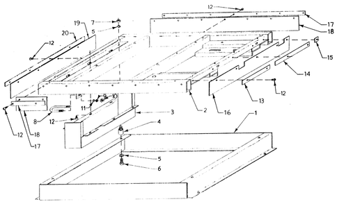 Mounting Base Diagram and Parts List for 6214-0  Generac Generator