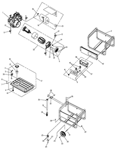 Part Location Diagram of 0H0403 Generac Assembly, Brush 1800w/3250w