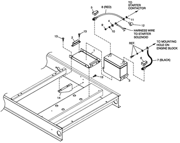 Battery 6.8l Cpl Diagram and Parts List for QT05554AVNNA (5667087 - 5693557)(2009) Generac Generator