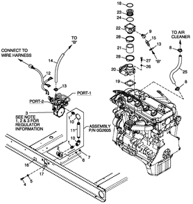 Fuel System Emissions Diagram and Parts List for 0053390 (4508925 - 4668302)(2006) Generac Generator