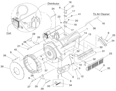 Part Location Diagram of 044101 Generac Bracket Support Spark Plug Wire