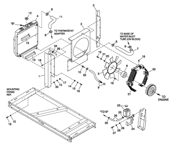 Cooling System 2.5l C1 Diagram and Parts List for 0052170 (0406V10340)(2006) Generac Generator
