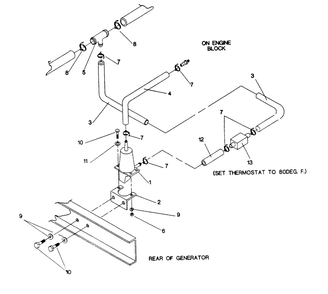 Engine Heater Diagram and Parts List for 9604-0  Generac Generator