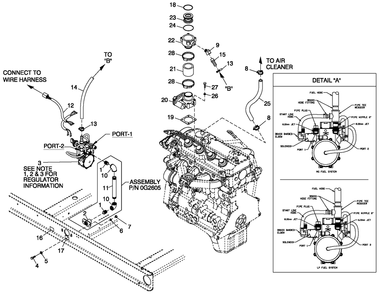 Fuel System Emissions Diagram and Parts List for QT04524ANSY (5649706 - 5876247)(2010) Generac Generator
